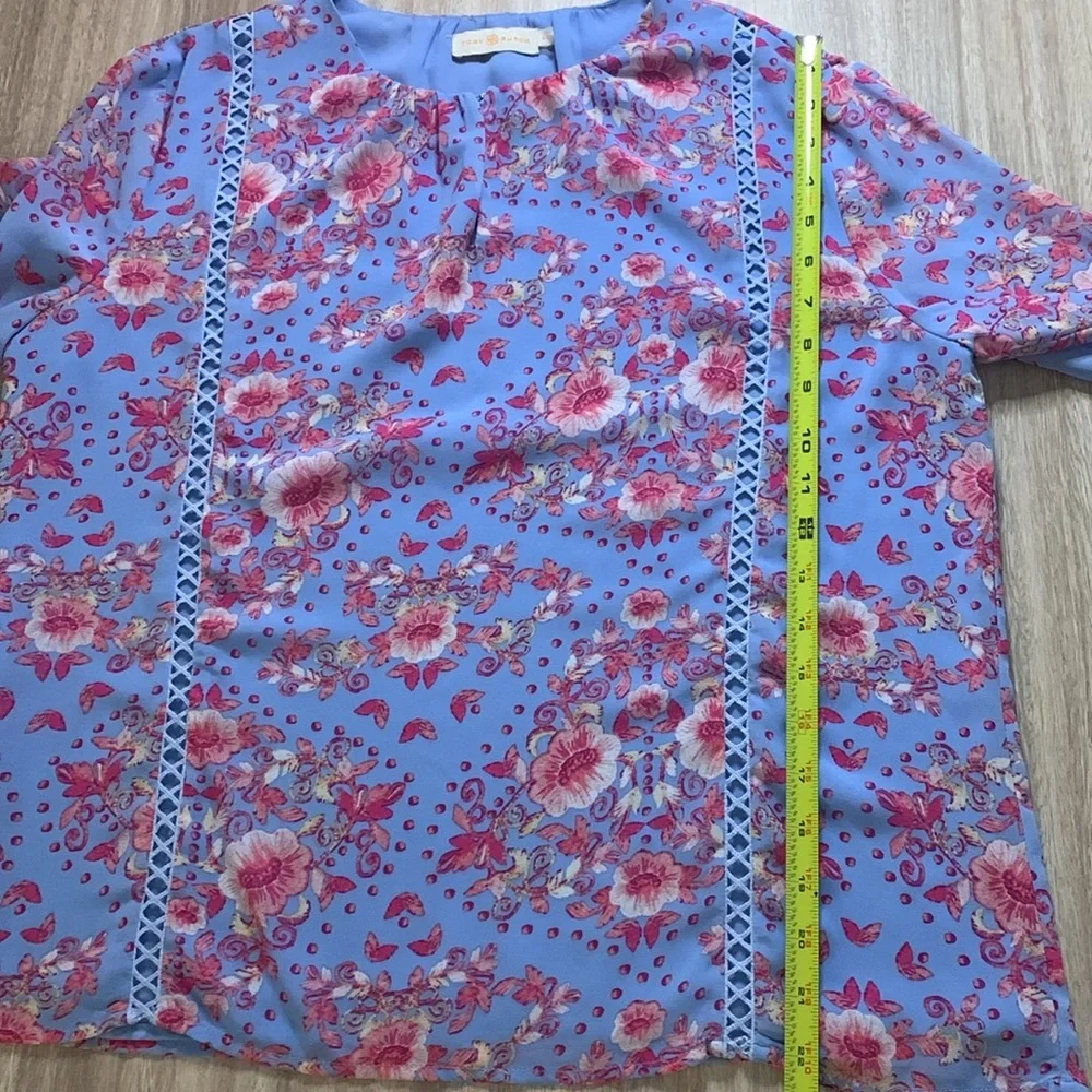 Tory Burch Long Sleeve Floral Blouse Size 0 - Picture 8 of 9